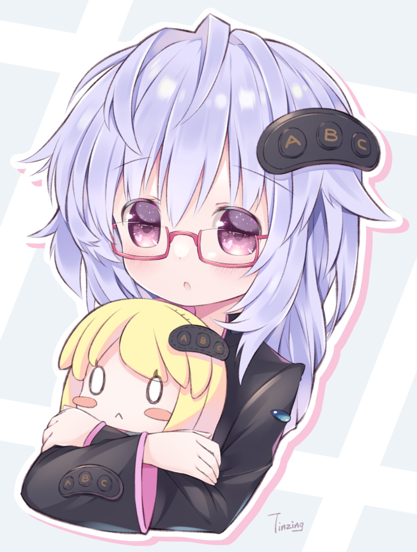 1girl, antenna_hair, artist_name, black_jacket, blush, commentary_request, cropped_torso, doll