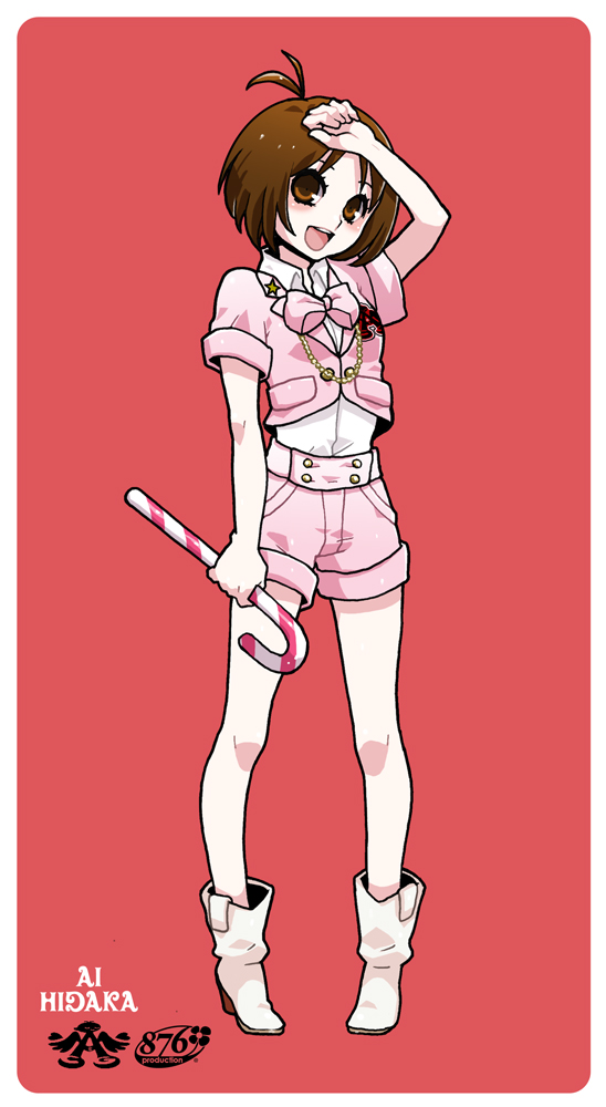 brown_eyes, brown_hair, candy_cane, hidaka_ai, idolmaster, idolmaster_dearly_stars, nanata, nanata_(769)