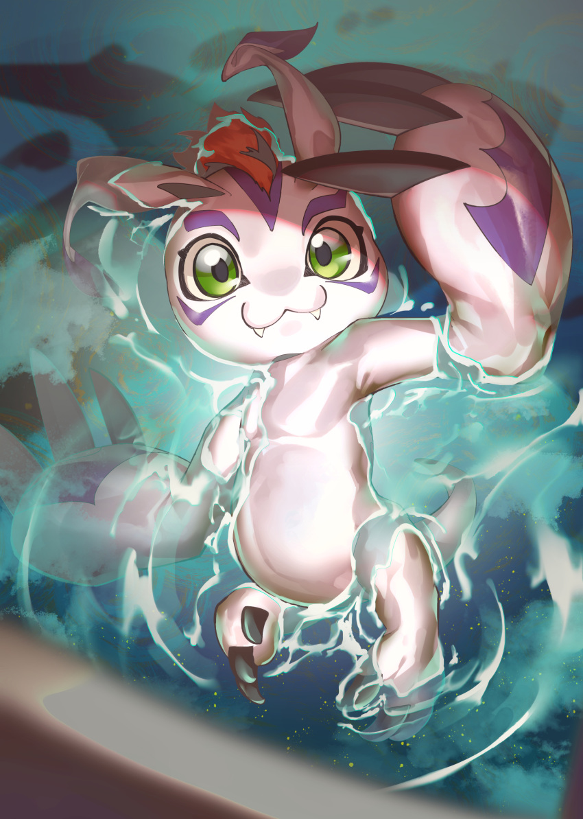 animal, animal_focus, claws, digimon, digimon_(creature), gomamon, green_eyes, highres
