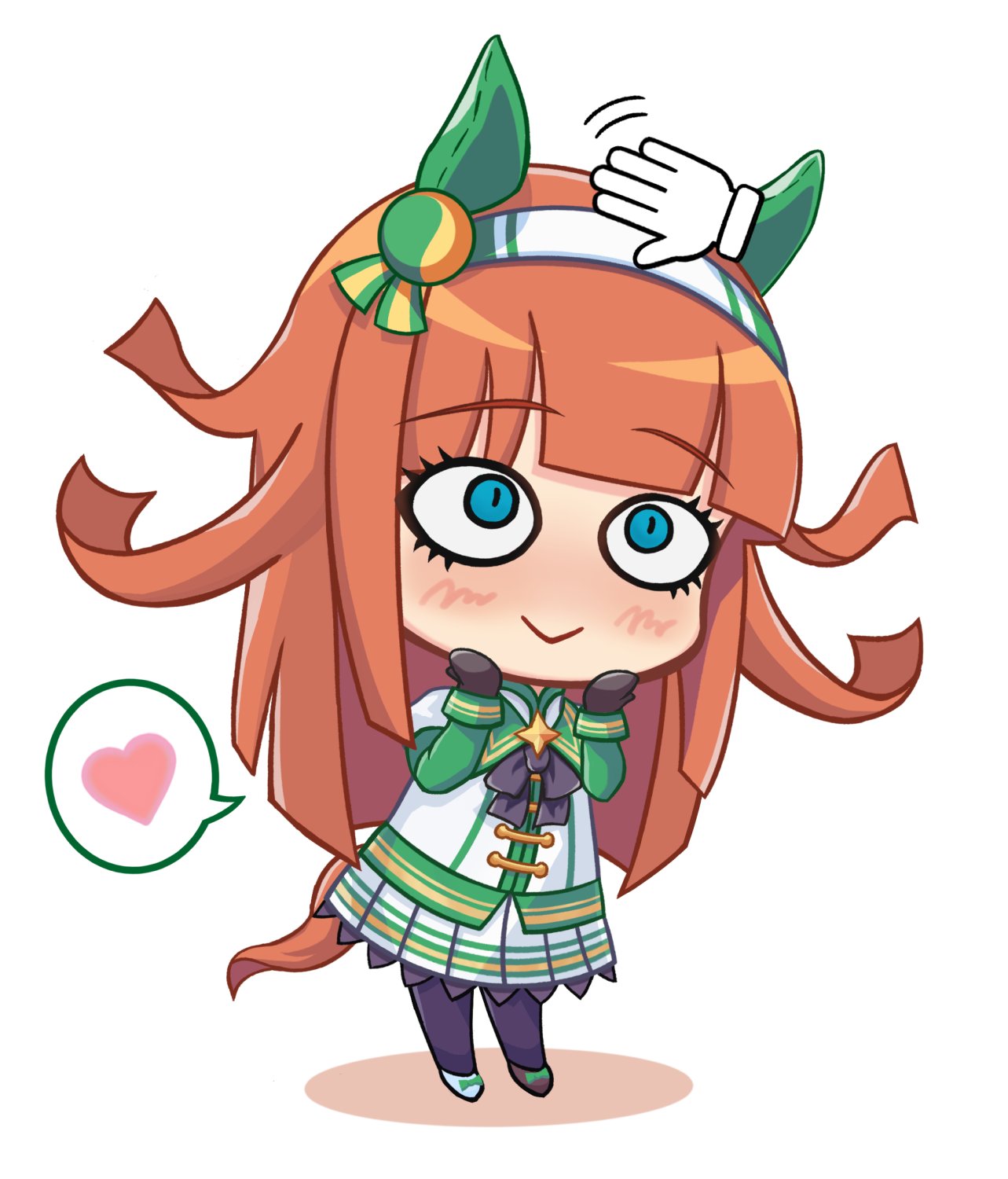 1girl, animal_ears, black_pantyhose, blue_eyes, blunt_bangs, chibi, commentary_request, cursor