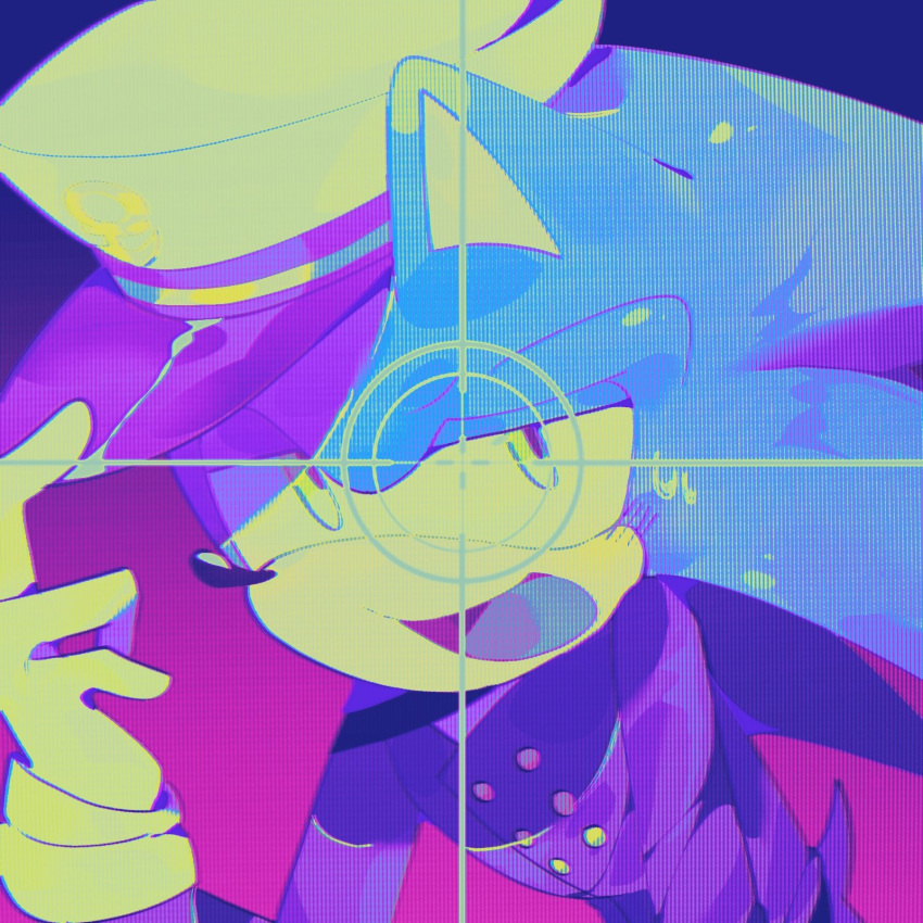 1boy, acidki6, animal_ears, animal_nose, chinese_commentary, commentary_request, crosshair, full_body