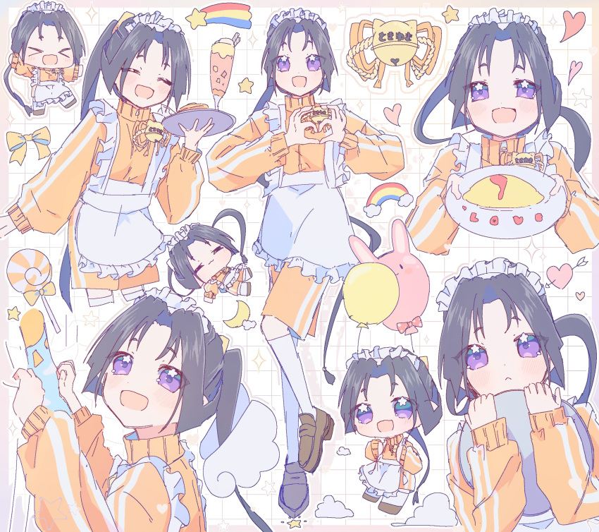 >_<, +_+, 1boy, :<, :3, :d, alternate_costume, apron