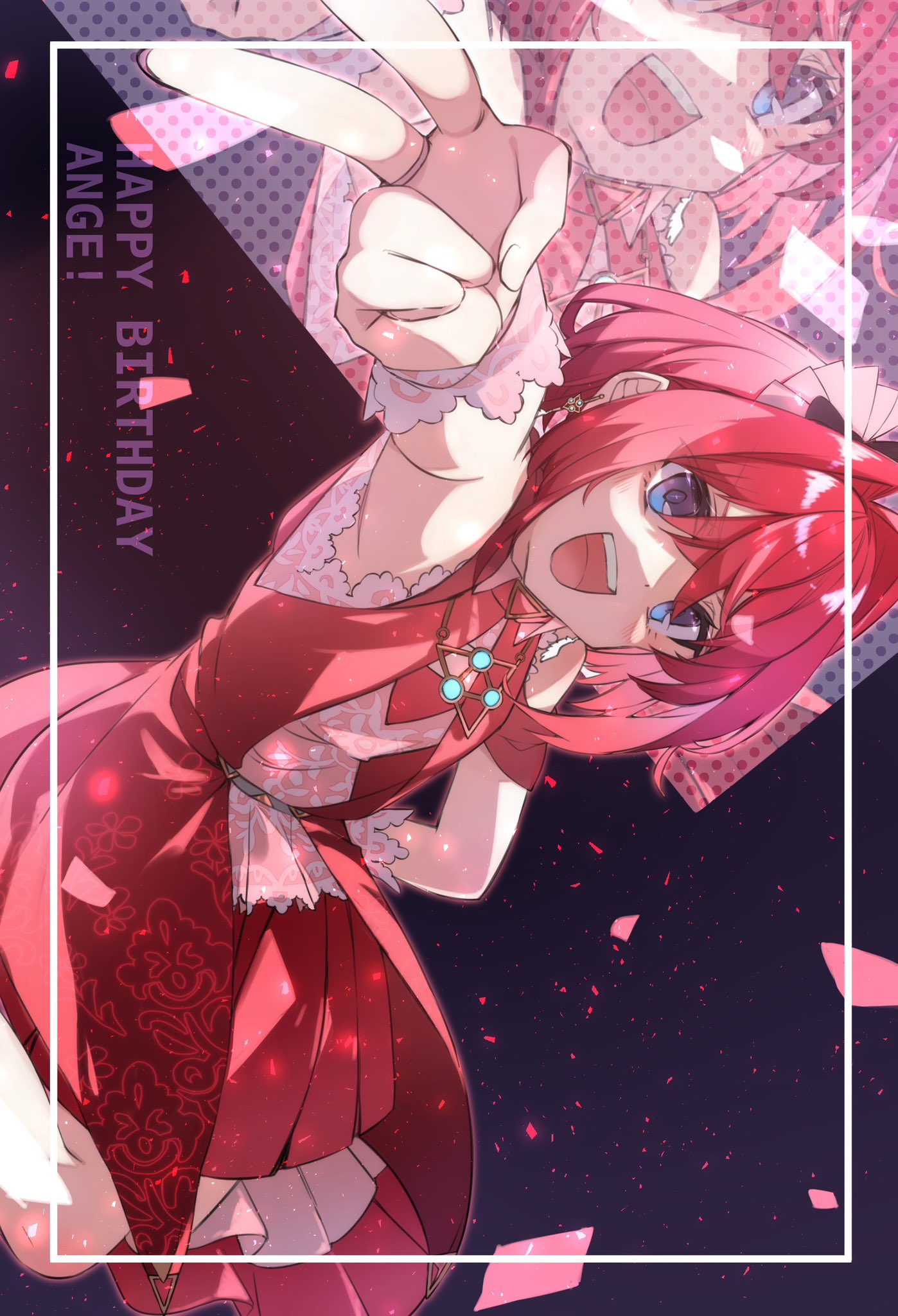 1girl, :d, ange_katrina, ange_katrina_(3rd_costume), armpits, azkmggsr, black_bow, blue_eyes