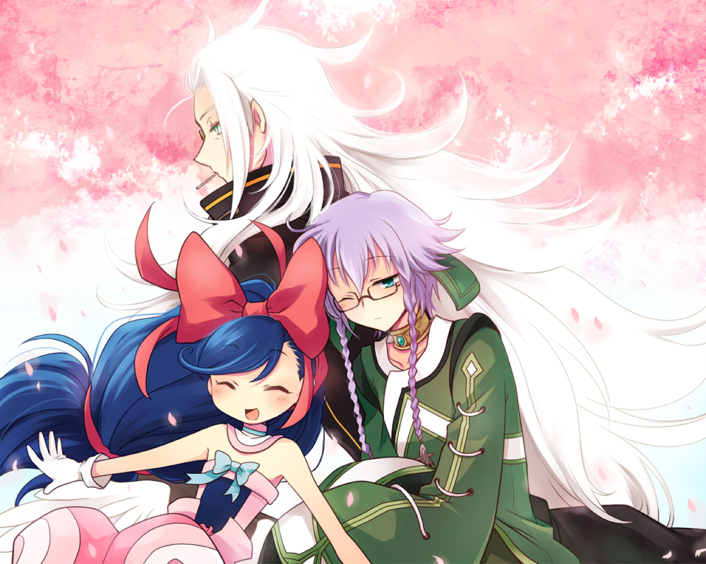 .hack, .hack//link, blue_eyes, blush_stickers, bow, bowtie, braid, cello_(.hack//)