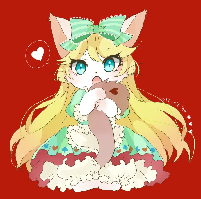 1girl, :o, alice_(cat_busters), animal_ears, blonde_hair, bloomers, blue_eyes, body_fur