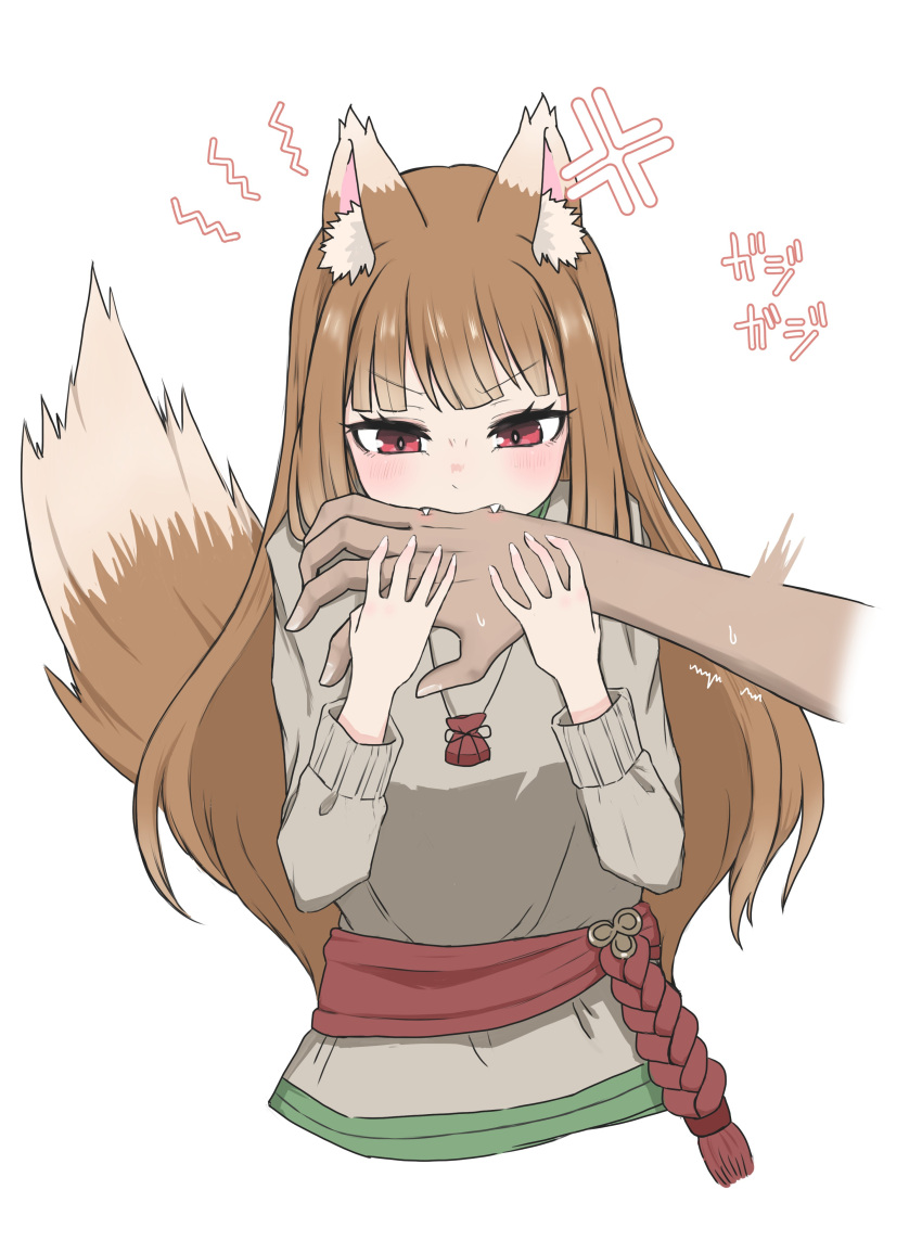 1girl, 1other, absurdres, akuma0320, anger_vein, angry, animal_ear_fluff, animal_ears
