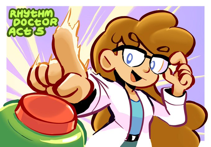 1girl, ada_paige, blue_eyes, blue_shirt, brown_hair, doctor, dvdfu, glasses