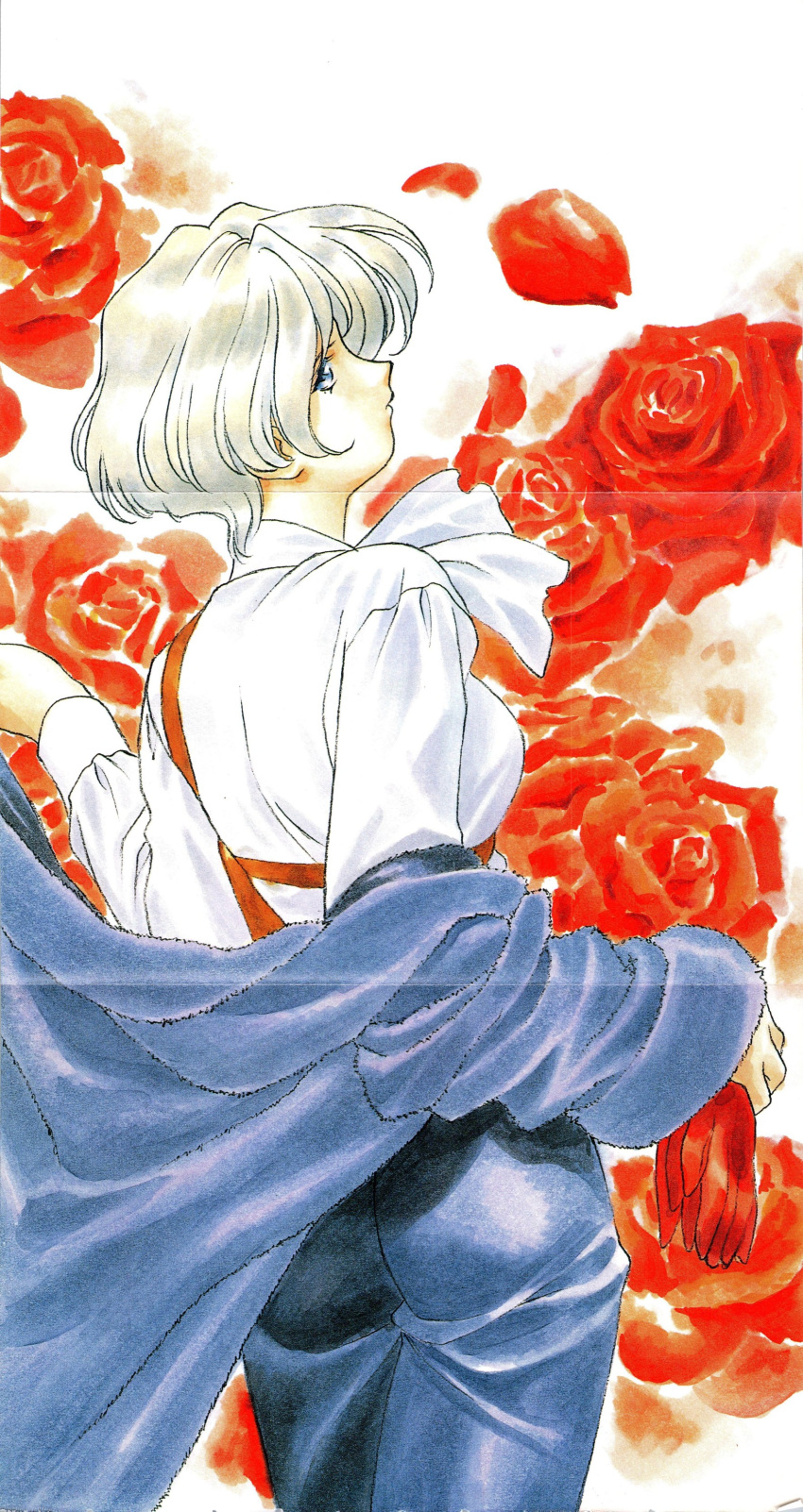 1girl, absurdres, ascot, black_coat, black_collar, black_sleeves, blonde_hair, blue_eyes