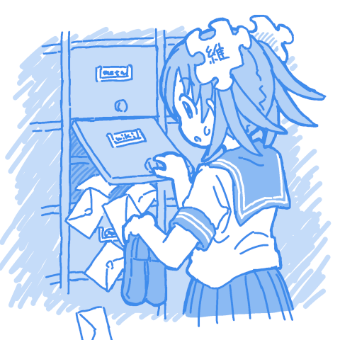 1girl, commentary_request, greyscale, holding, holding_shoes, kasuga_(kasuga39), letter, locker