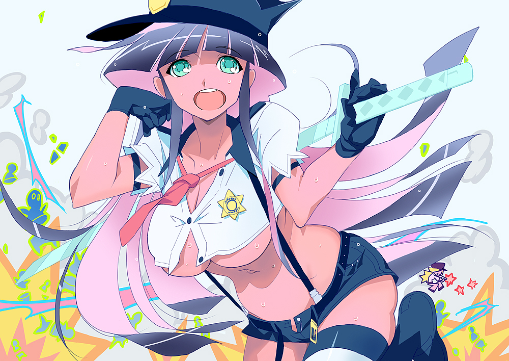 back_lace, breasts, cleavage, kawasaki_kazuhiko, no_bra, panty_&amp;_stocking_with_garterbelt, panty_(character), panty_(psg)