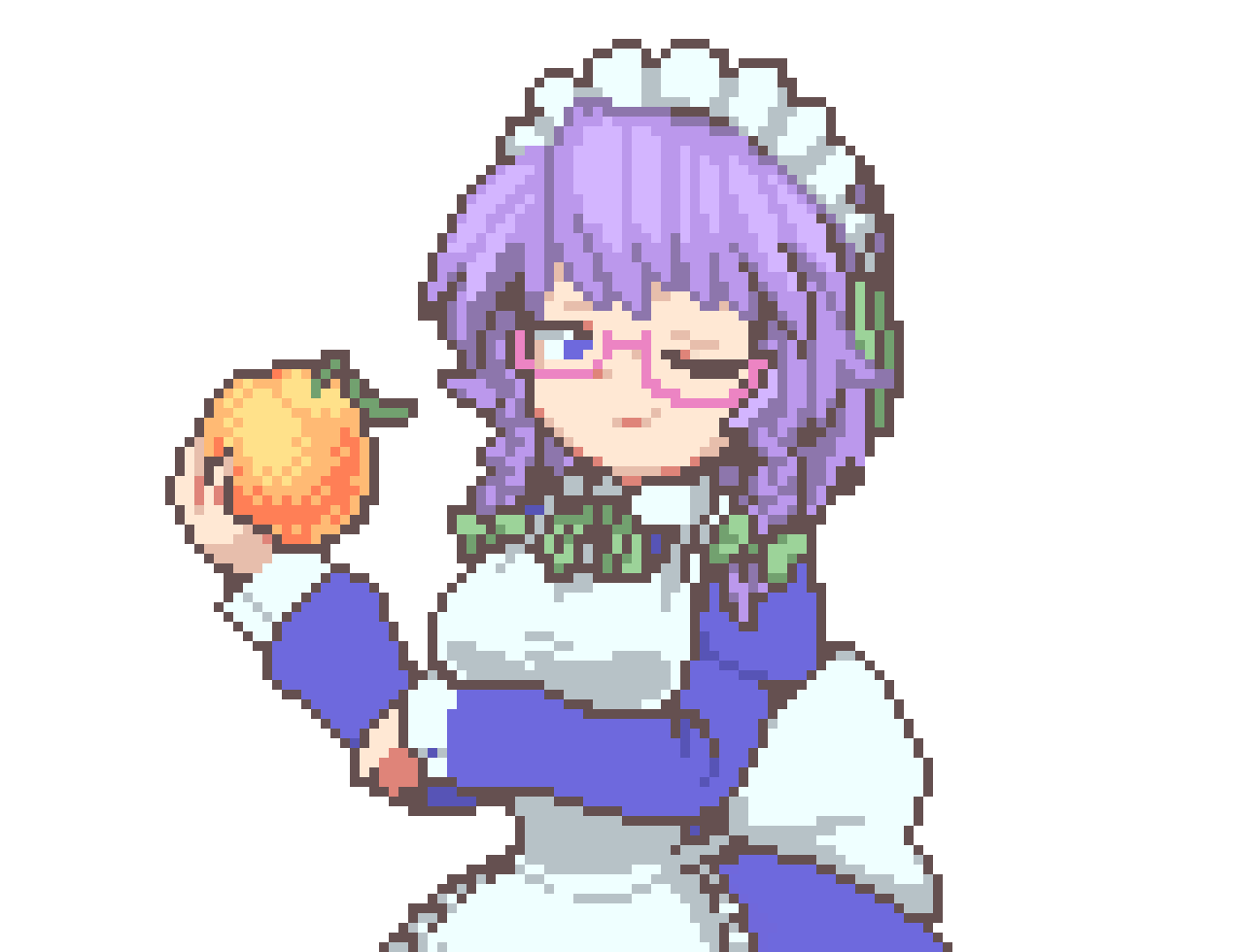 1girl, apron, blue_dress, blue_eyes, bow, bowtie, braid, closed_mouth