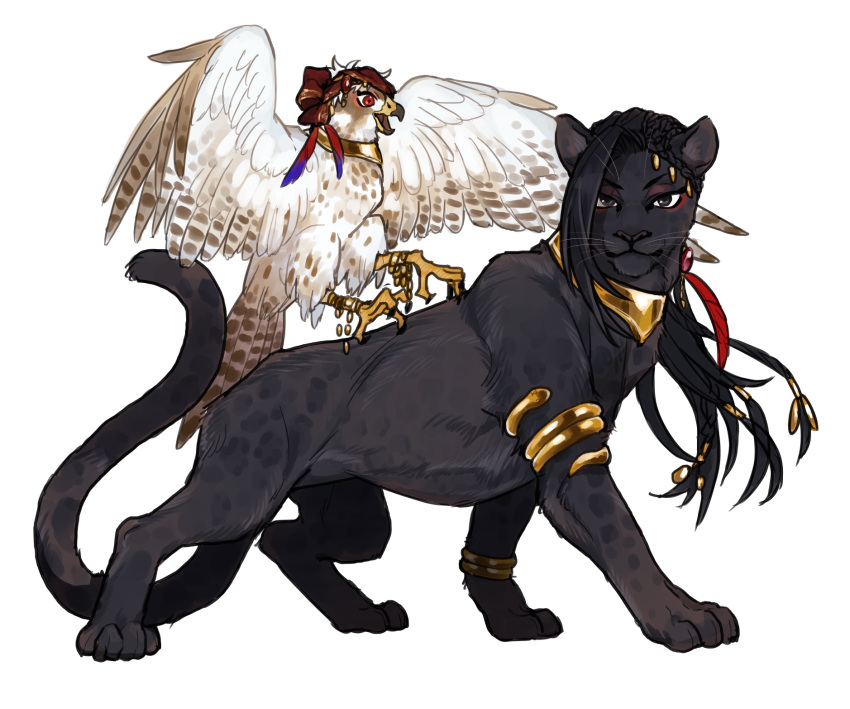 animal, animal_focus, animalization, bird, black_eyes, black_hair, black_panther, clothed_animal