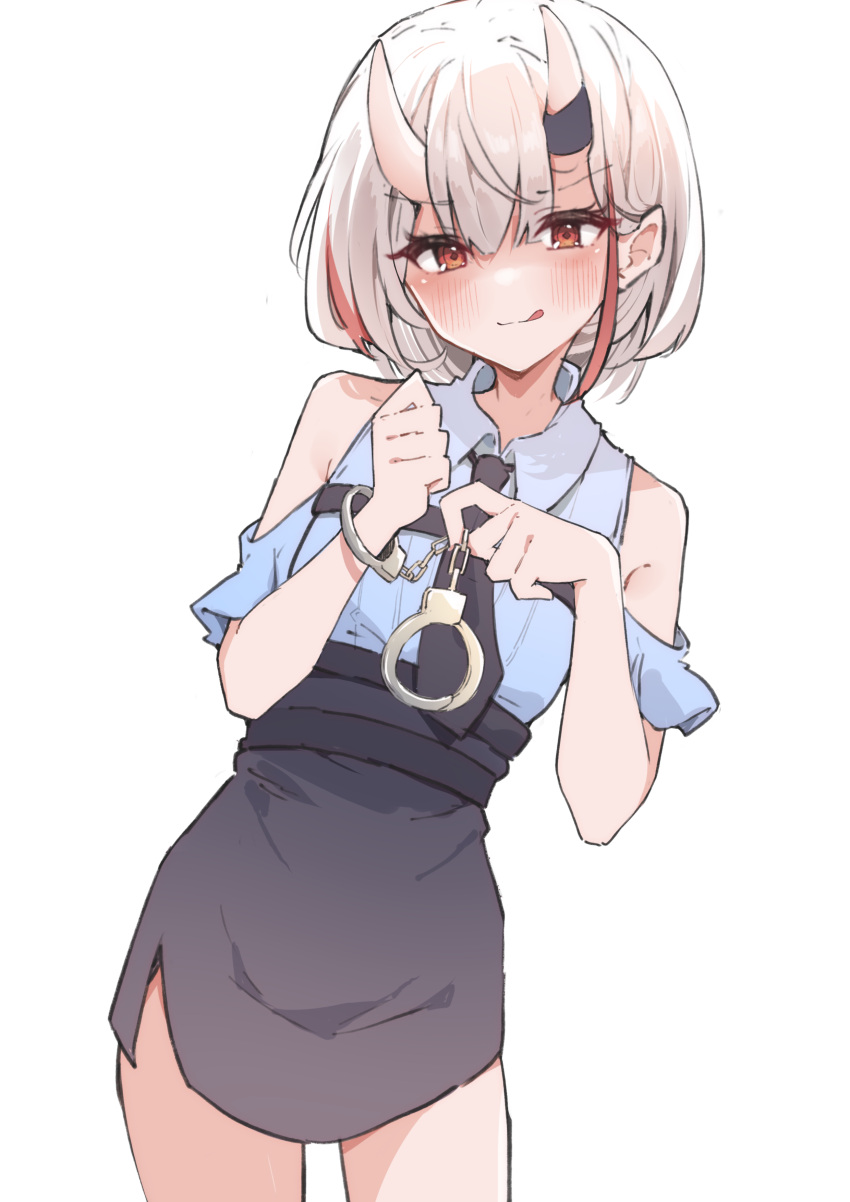 1girl, :q, absurdres, airenif, alternate_costume, alternate_hair_length, alternate_hairstyle, bare_shoulders