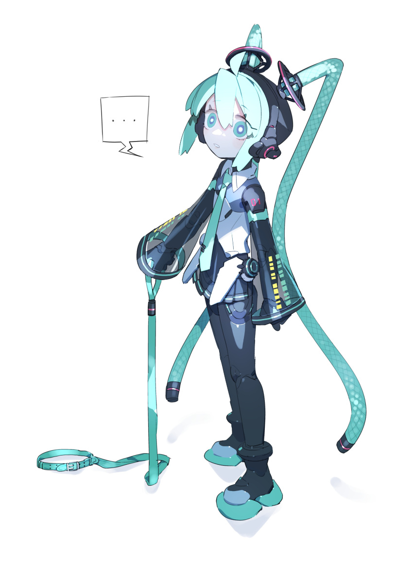 ..., 1girl, absurdres, aqua_eyes, aqua_hair, aqua_necktie, black_skirt, black_sleeves