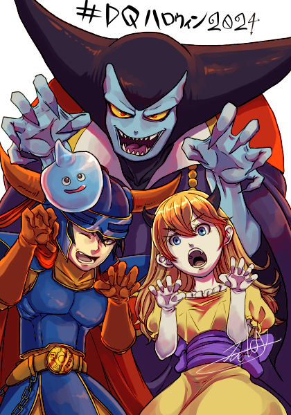 1girl, 2boys, armor, belt, blue_armor, blue_eyes, blue_skin, bodysuit