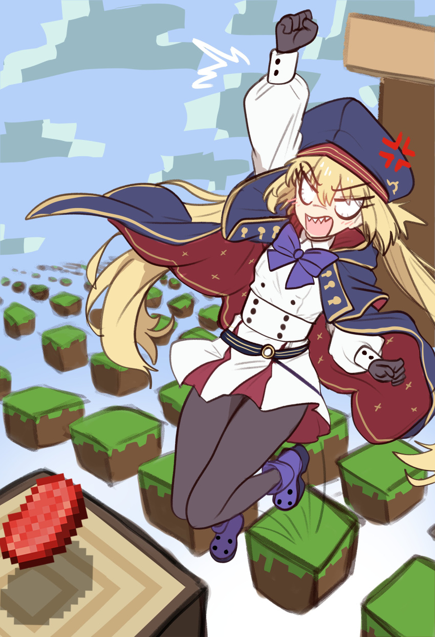 1girl, absurdres, anger_vein, artoria_caster_(fate), artoria_caster_(second_ascension)_(fate), artoria_pendragon_(fate), beret, blonde_hair