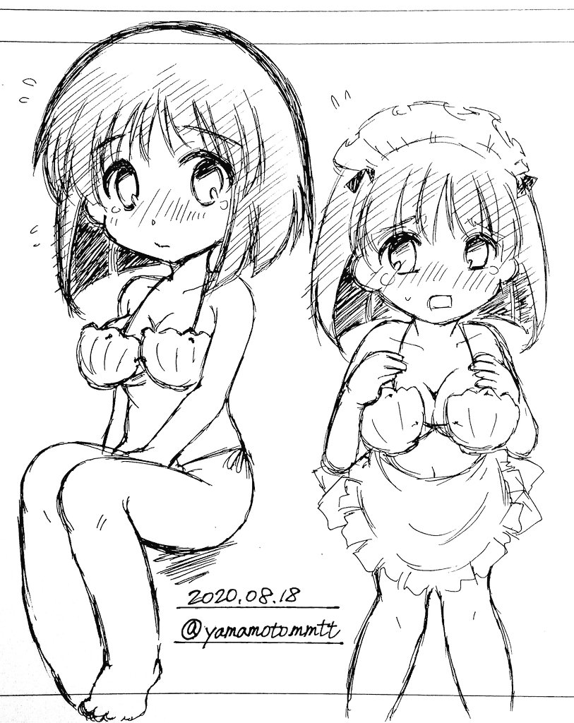 1girl, alternate_costume, bikini, bikini_day, blush, breasts, commentary_request, dated, girls_und_panzer, gotou_moyoko, signature, swimsuit, twitter_username, yamamotommtt