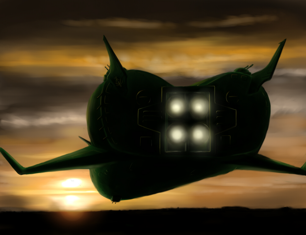 africa, beam_cannon, clouds, commentary_request, dusk, fake_screenshot, flying, glowing