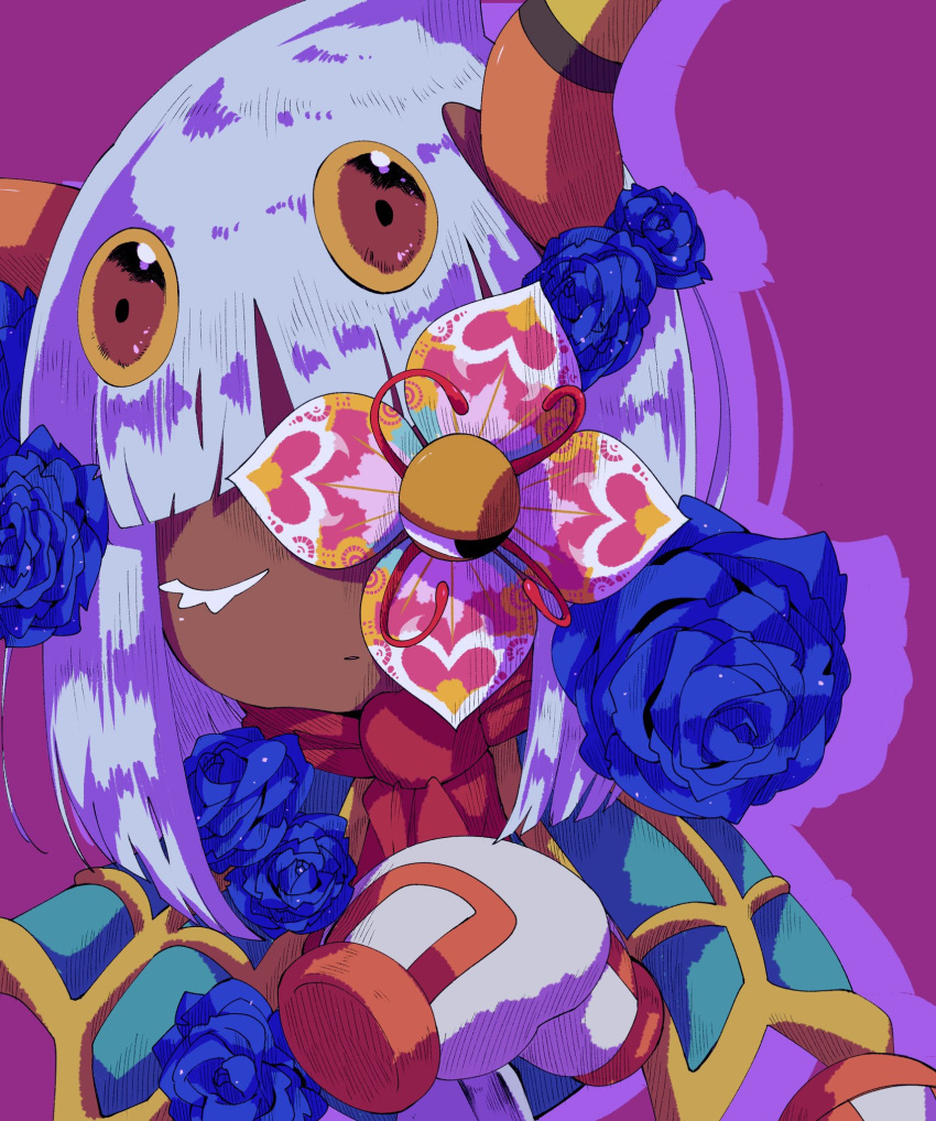 ascot, bad_id, bad_twitter_id, blue_flower, blue_rose, blunt_bangs, blunt_ends, cloak