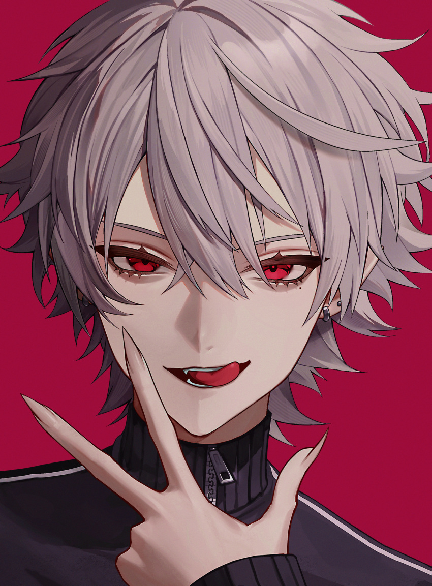 1boy, absurdres, aoringo1875, black_jacket, commentary, crossed_bangs, earrings, english_commentary