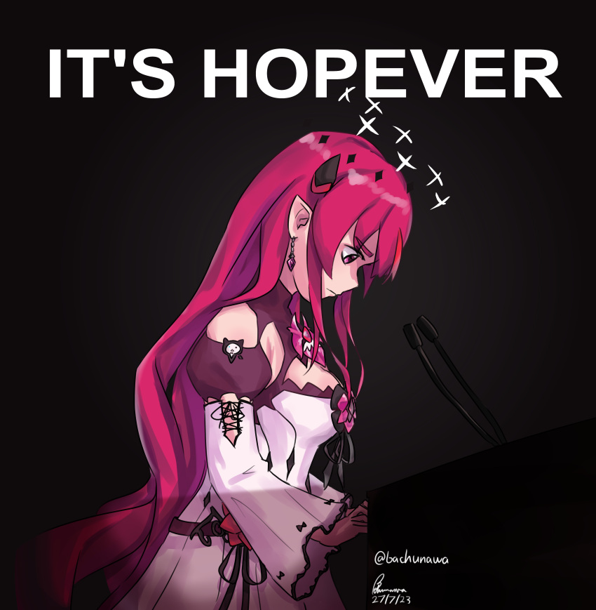 1girl, absurdres, artist_name, bachunawa, black_background, breasts, commentary, dated