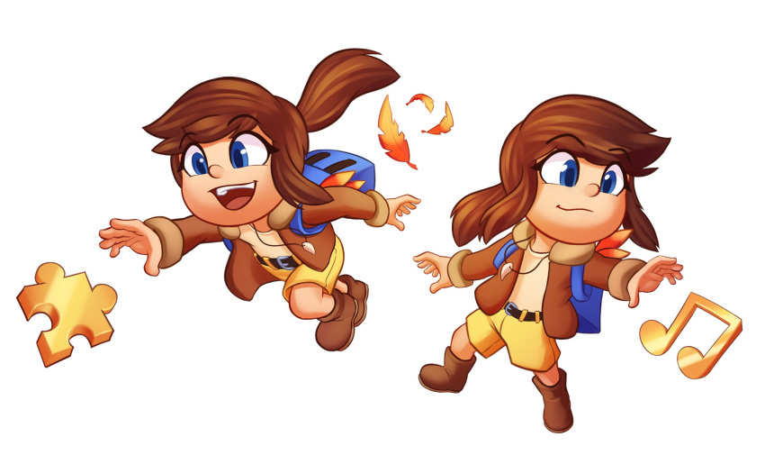 1girl, a_hat_in_time, ankle_boots, backpack, bag, banjo-kazooie, banjo_(banjo-kazooie), banjo_(banjo-kazooie)_(cosplay)