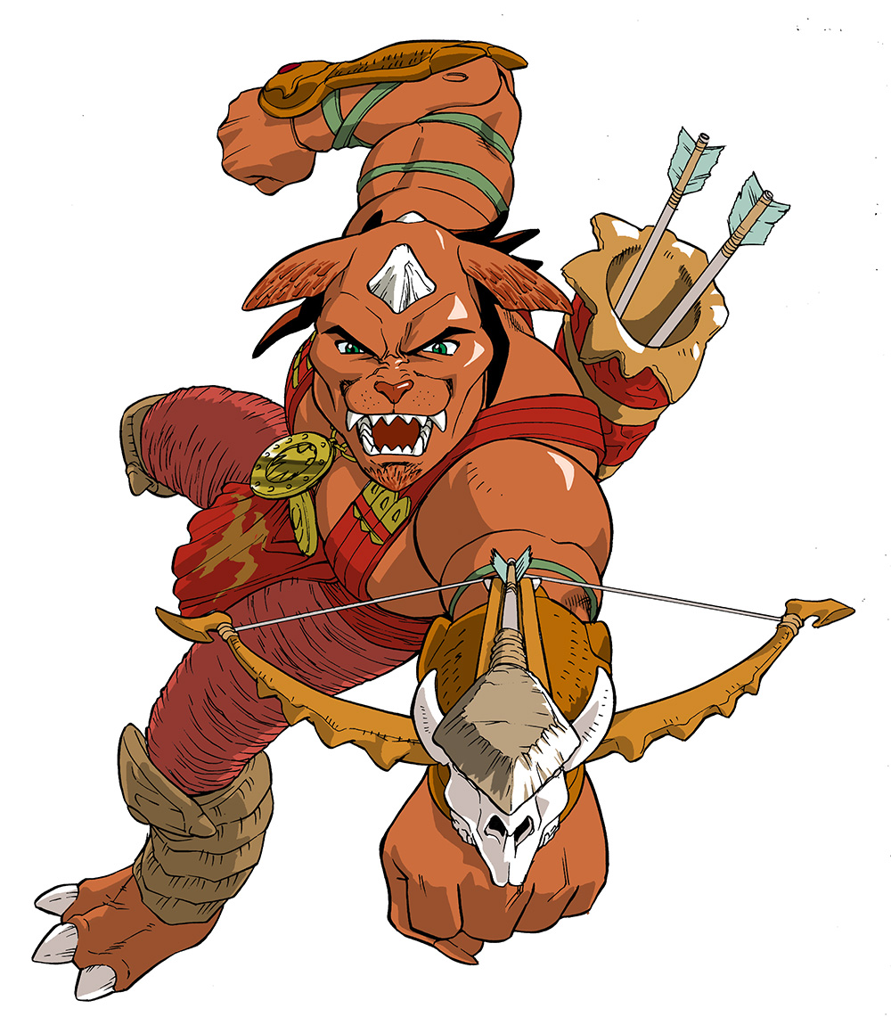 1boy, animal_ears, archer_(small_soldiers), arrow_(projectile), crossbow, dark-skinned_male, dark_skin, full_body