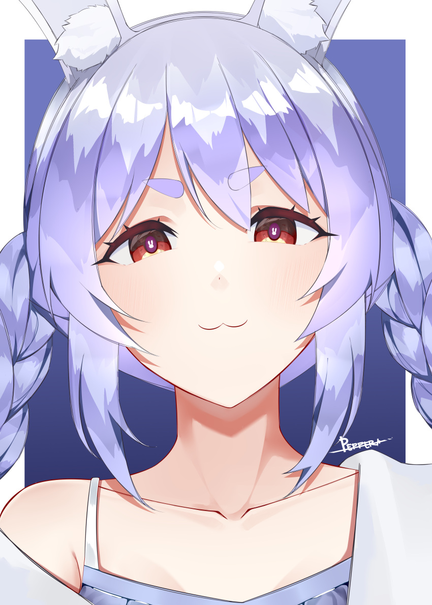 1girl, absurdres, animal_ear_fluff, animal_ears, artist_name, blue_hair, braid, closed_mouth