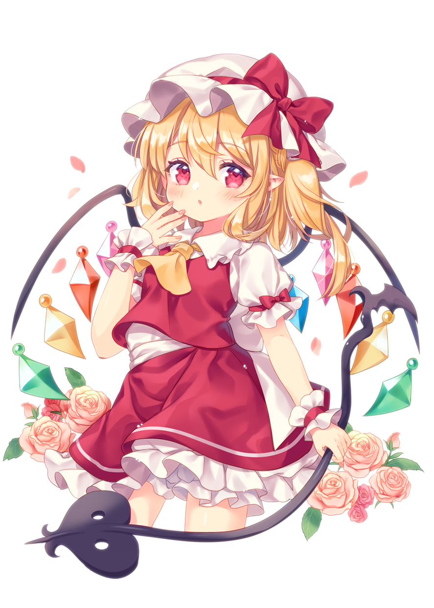 1girl, :o, ascot, blonde_hair, blush, bow, collared_shirt, commentary_request