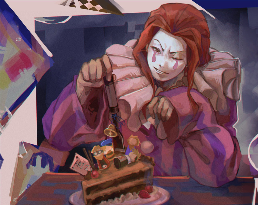 1boy, ace_attorney, ace_attorney_investigations, ace_attorney_investigations_2, anaizzzen, bell, cake, cake_slice