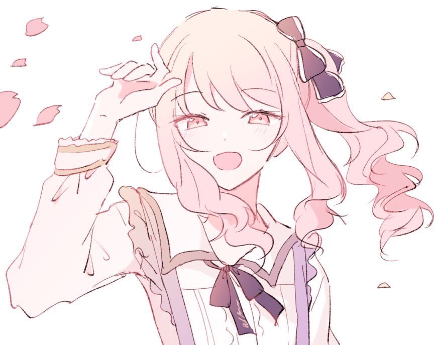 1other, akiyama_mizuki, black_bow, bow, center_frills, collared_shirt, commentary, dot_nose