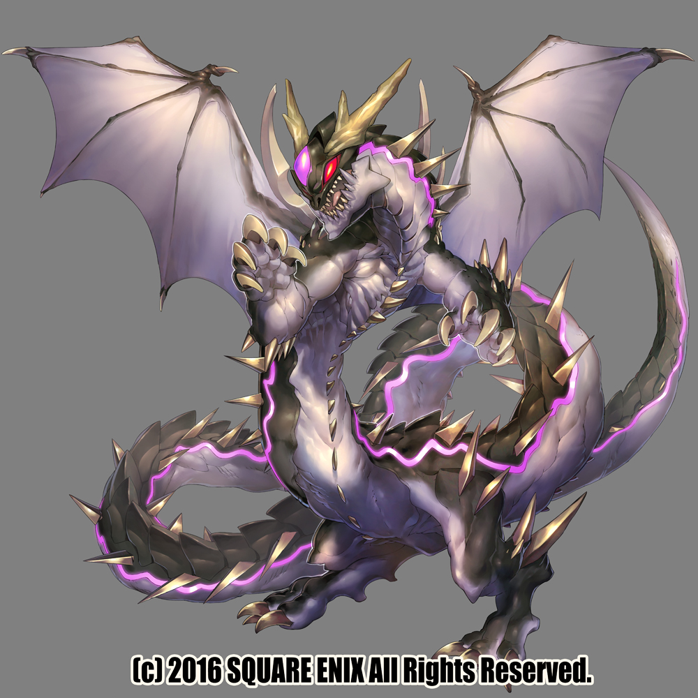 black_scales, claws, copyright_notice, dragon, fangs, full_body, gem, glowing