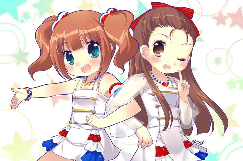 brown_hair, coriinu, green_eyes, idolmaster, long_hair, minase_iori, takatsuki_yayoi, twintails