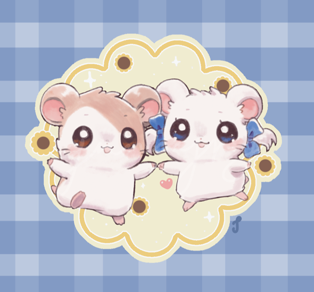 animal, animal_focus, blue_bow, blush, bow, commentary, english_commentary, flower