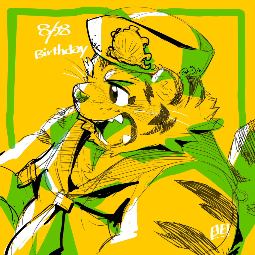 1boy, absurdres, animal_ears, ascot, birthday, boom_(crave_saga), cat_nose, commentary_request