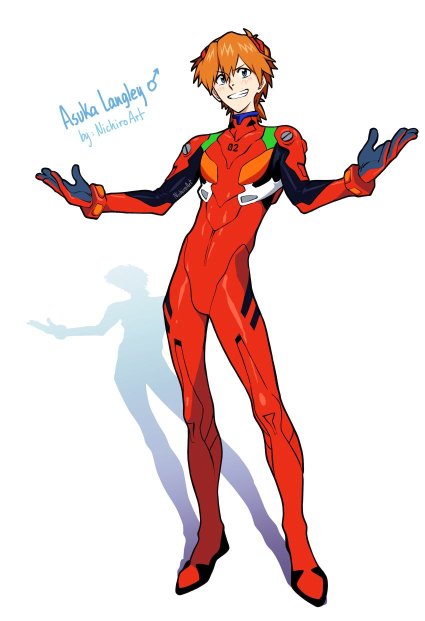 1boy, absurdres, ai-assisted, artist_name, blue_eyes, bodysuit, character_name, commentary