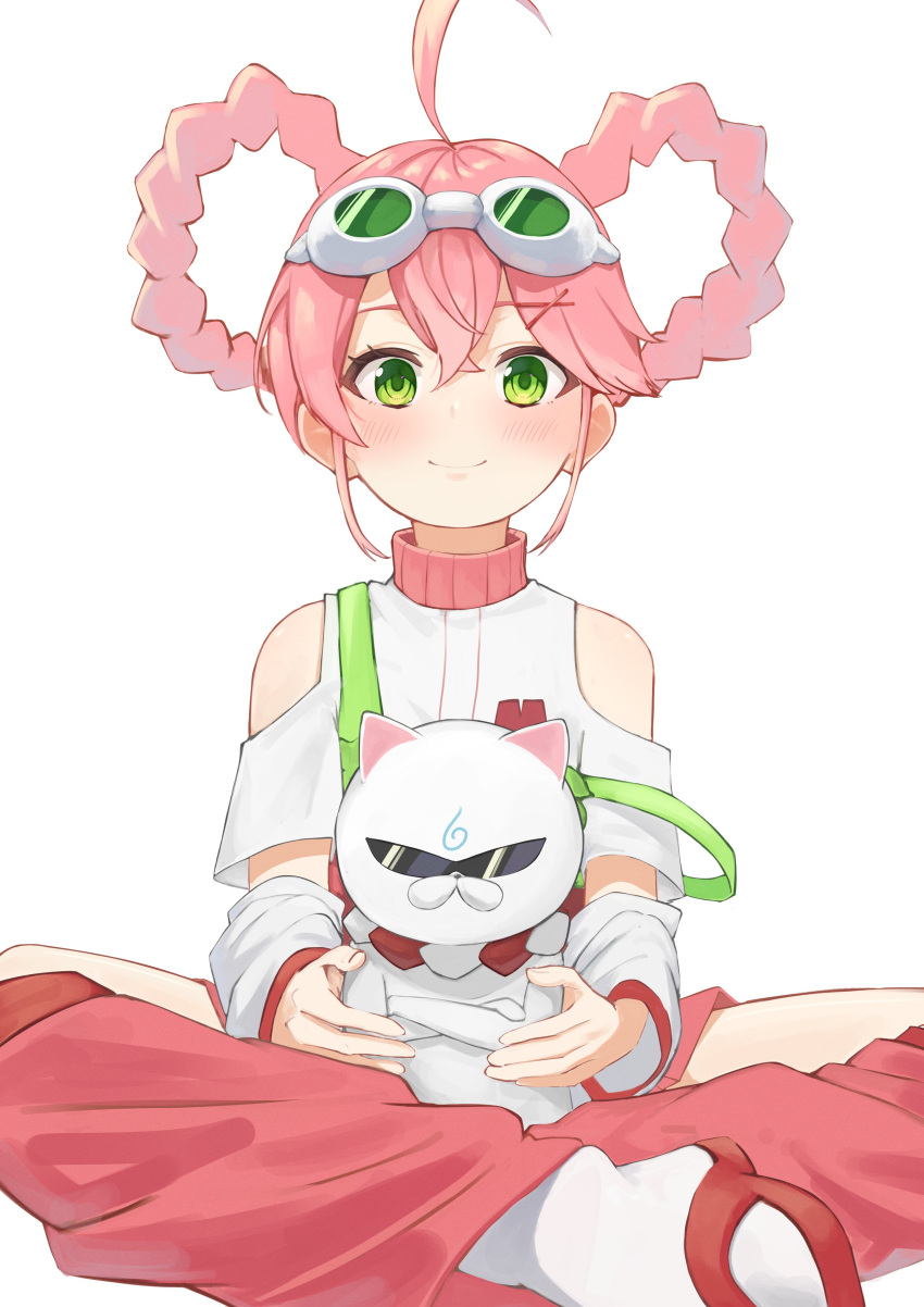 1girl, 2ababa9, 35p_(sakura_miko), absurdres, ahoge, alternate_costume, arm_cutout, blush