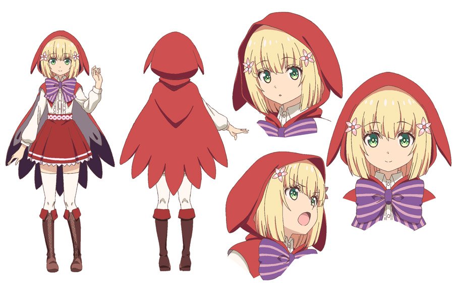 1girl, blonde_hair, flower, green_eyes, grimms_notes, grimms_notes_the_animation, hair_flower, hair_ornament
