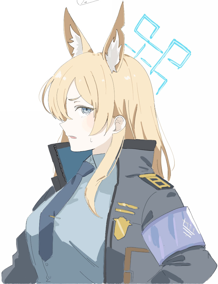1girl, animal_ear_fluff, animal_ears, armband, blonde_hair, blue_archive, blue_eyes, blue_halo