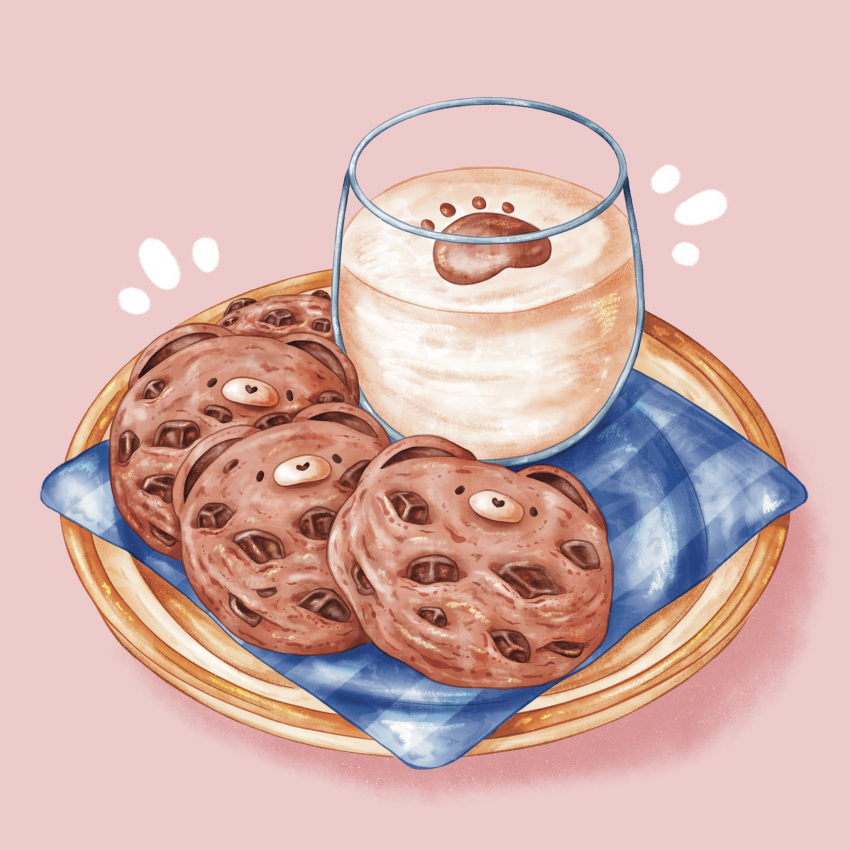abbey_and_bear, animal-themed_food, bear, chocolate_chip_cookie, commentary, cookie, english_commentary, food