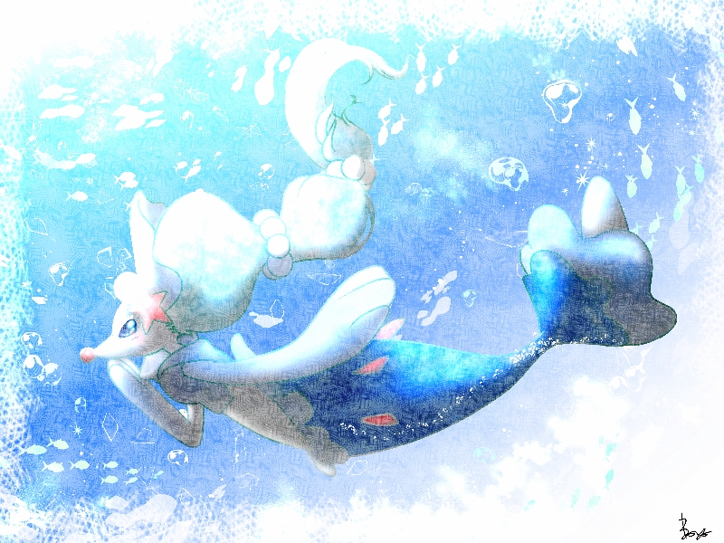 1girl, animal_hands, animal_nose, artist_name, baya_(sakura_mint), blue_background, blue_eyes, blue_theme