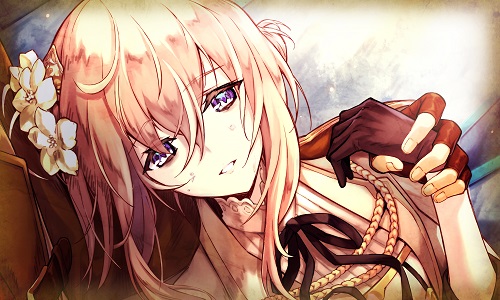 1girl, black_ribbon, blurry, blurry_background, brown_hair, dare_ga_tame_no_alchemist, flower, hair_between_eyes