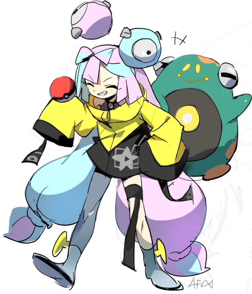 +++, 1girl, arrcticc_fish, bellibolt, boots, character_hair_ornament, closed_eyes, commentary