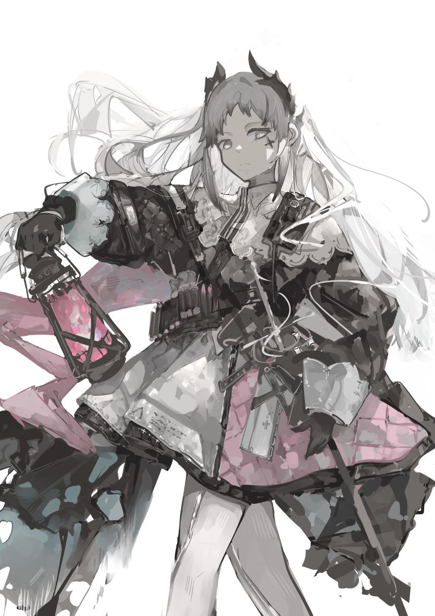 1girl, absurdres, arknights, asamineru, bandolier, belt, black_gloves, black_jacket