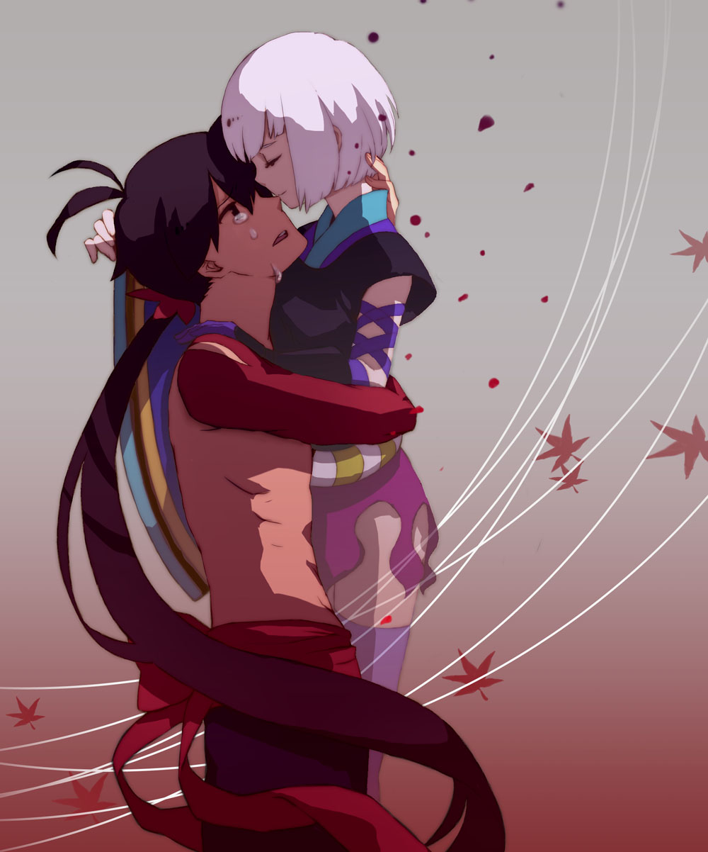 bob_cut, character_request, cry, highres, hug, katanagatari, short_hair, spoilers