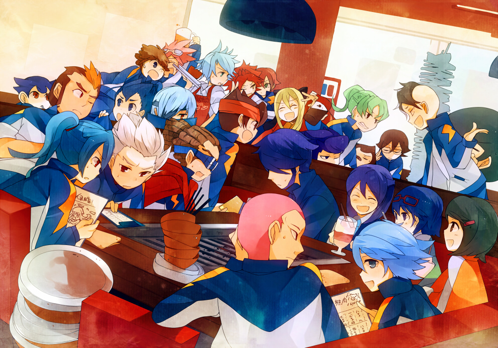 eating, everyone, fubuki_shirou, fudou_akio, gouenji_shuuya, hinata123, inazuma_eleven, inazuma_eleven_(series)