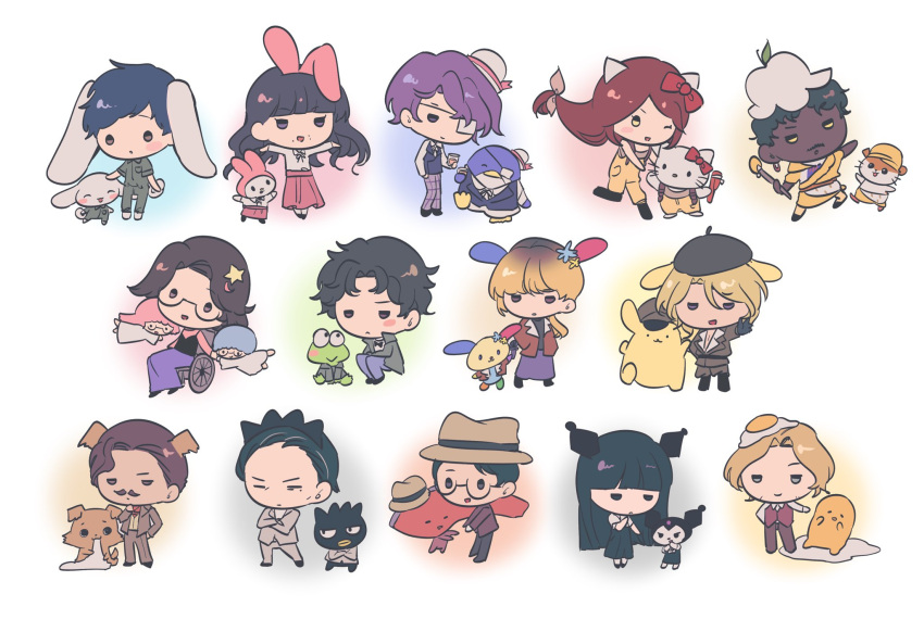 5girls, 6+boys, abella_(fear_&amp;_hunger), african_clothes, animal_ears, august_(fear_&amp;_hunger), black_dress, black_hair