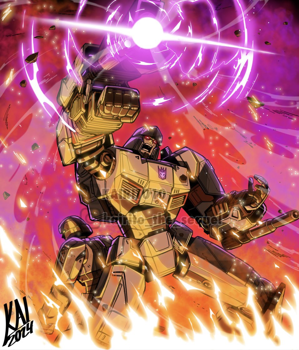 arm_cannon, cannon, d-16_(transformers_one), decepticon, fire, glowing, glowing_eyes, helmet