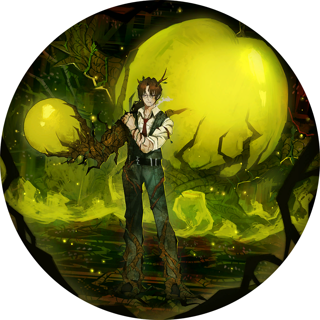 1boy, apple, belt, black_pants, black_vest, brown_hair, bug, cigarette