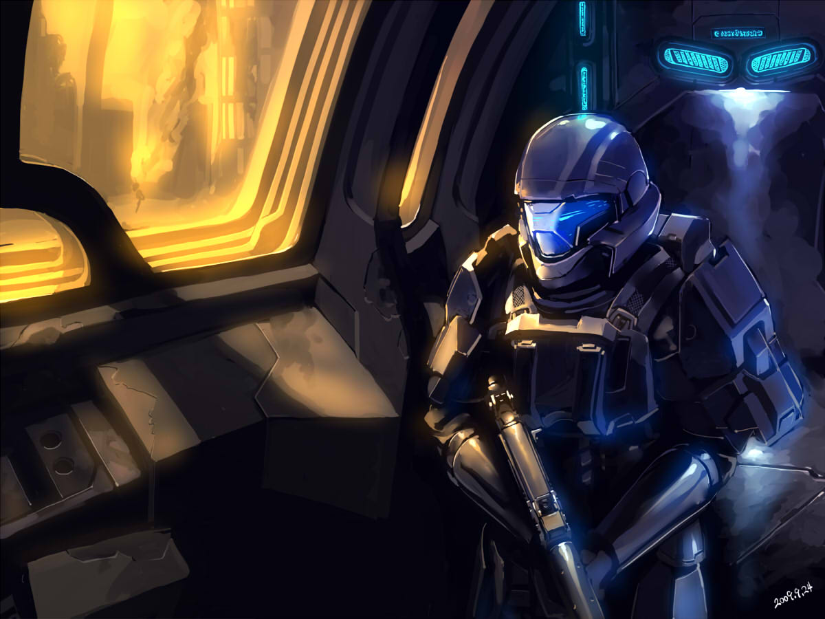 gun, halo_(game), helmet, m7, odst, power_suit, shihou, shihou_(artist), shihou_(g-o-s), solo, submachine_gun, weapon